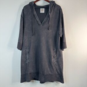 Daily Practice Anthropologie Sport Hoodie Mini Dress Womens Large Boho Gray